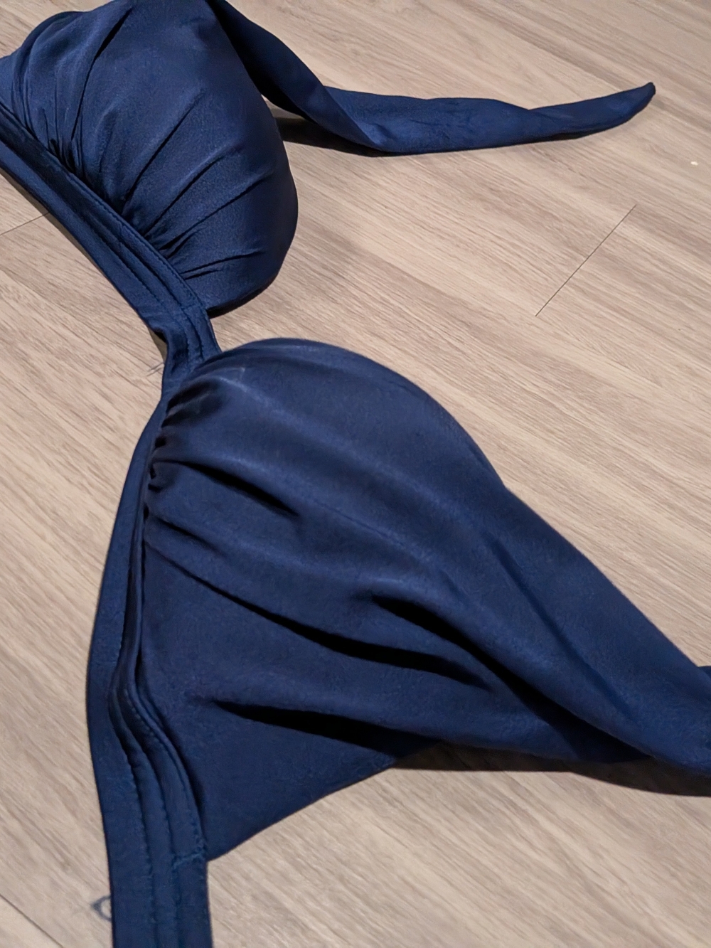 VENUS Navy and Beige Bikini Top